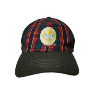 Webelos Cub Scout Hat/Cap M/L Boy Scouts of America BSA Green/Red Plaid Flex